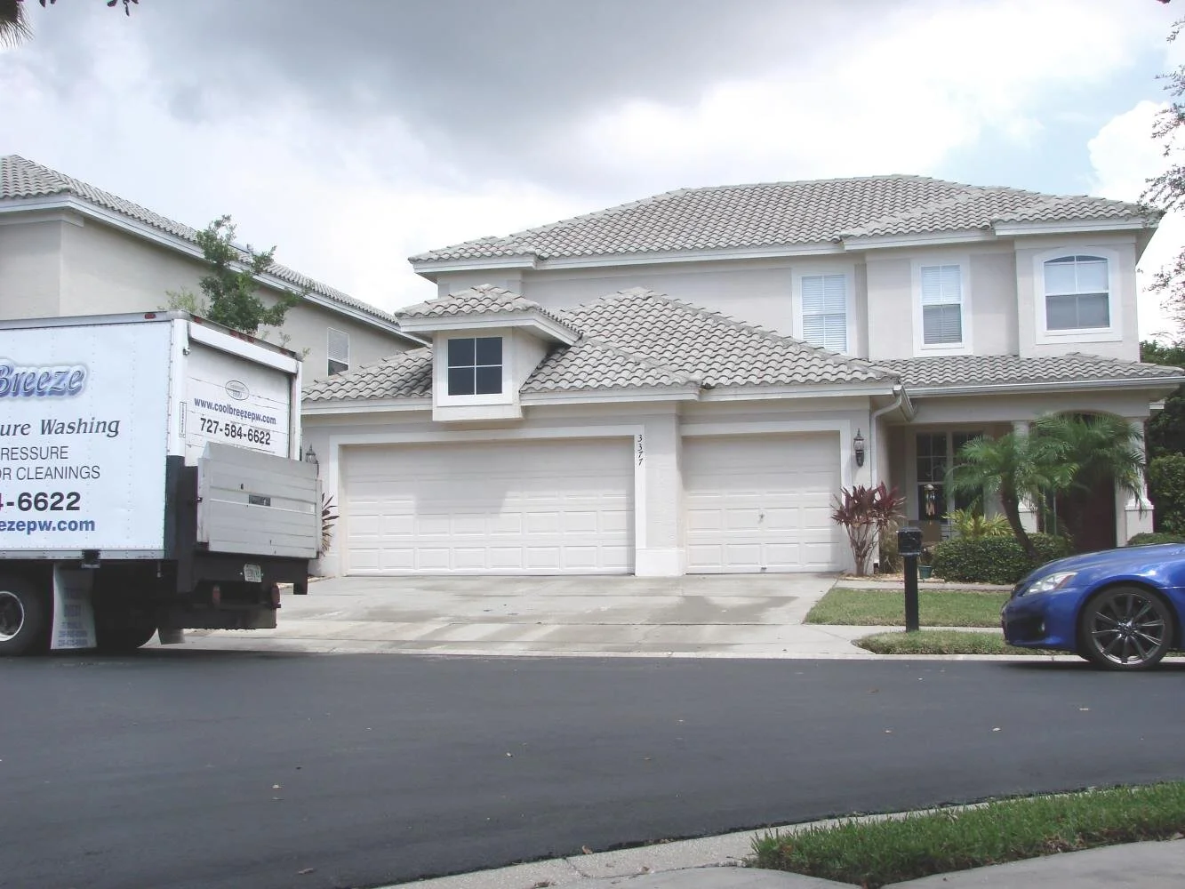 Barrel tile roof in Dunedin after a no-pressure cleaning