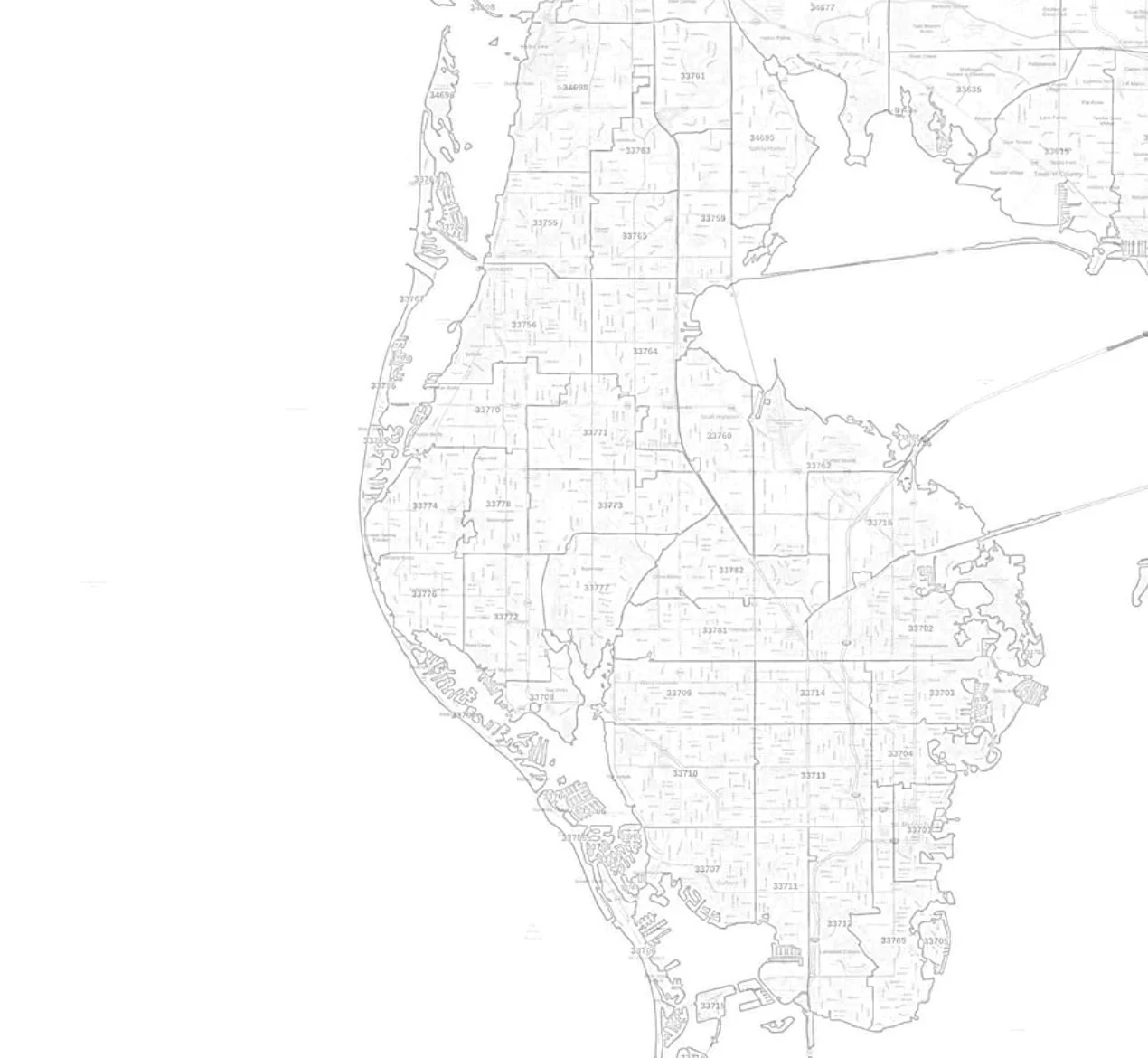 Map of Pinellas County, Florida